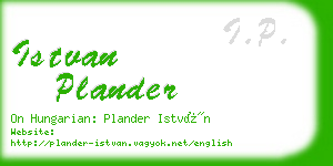 istvan plander business card